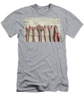 Old Rusty Tools on Wooden Background Michael Dechev T-Shirt