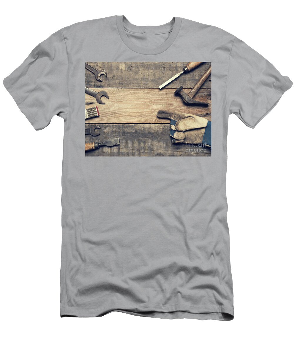 Old Used Tools on a Workbench Andreas Berheide T-Shirt