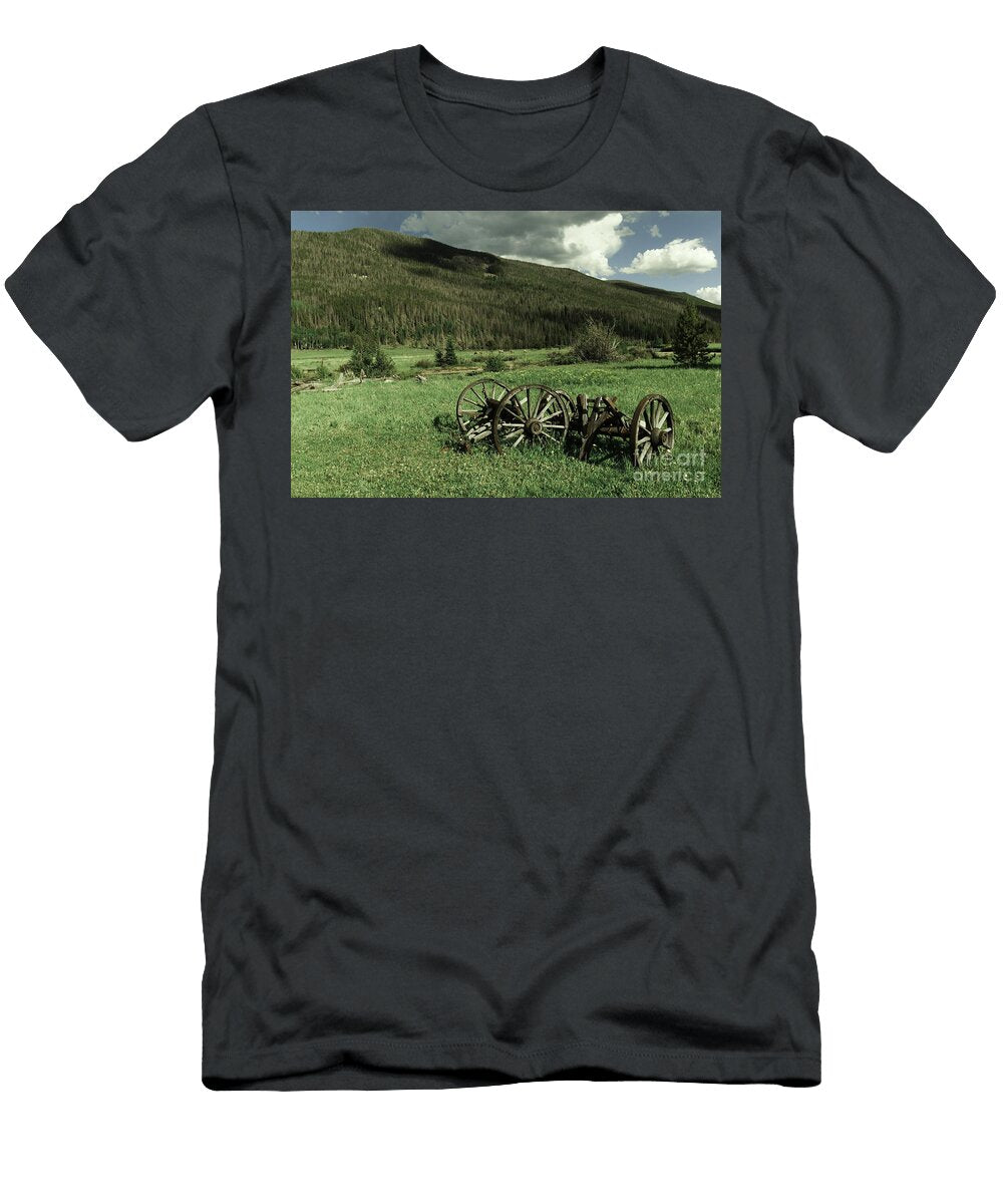 Old Wagon Axles and Colorado Mountains Jeff Swan T-Shirt