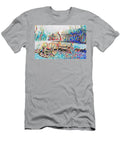 Old Wagon Chassis with Barn in the Background John Malone T-Shirt