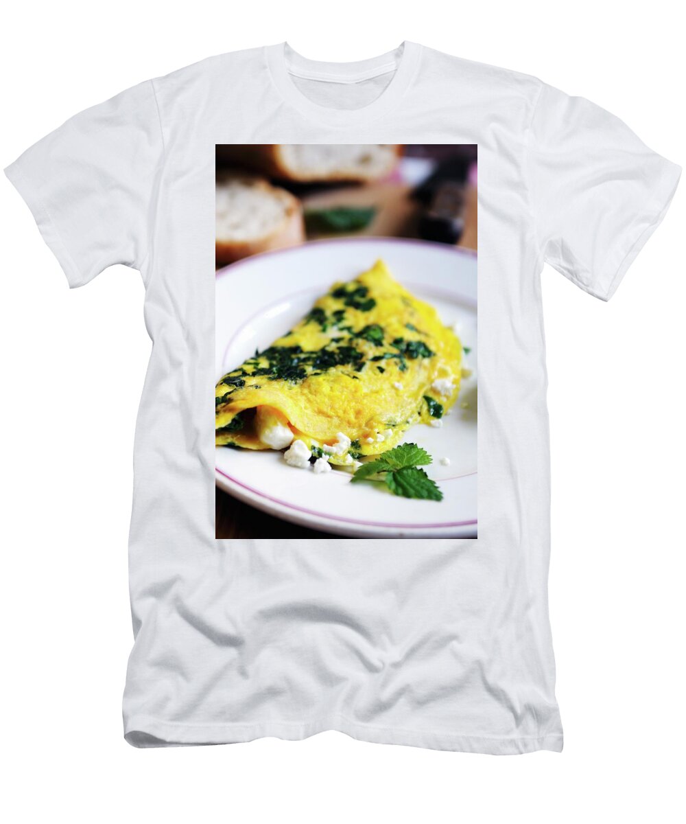 Omelette with Stinging Nettles and Feta Cheese Mario Matassa T-Shirt