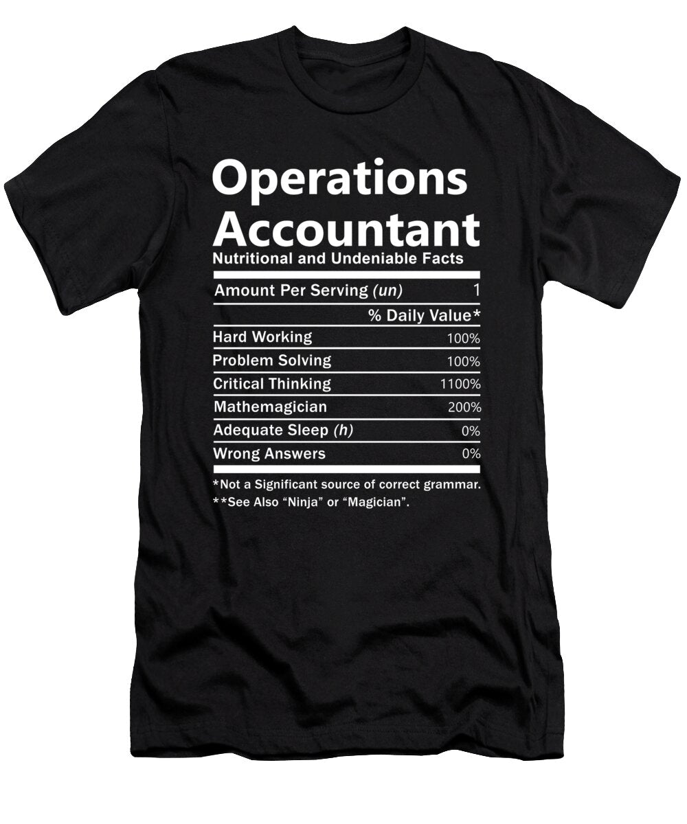 Operations Accountant Nutrition Factors Gift Item Shi Hu Kang T-Shirt