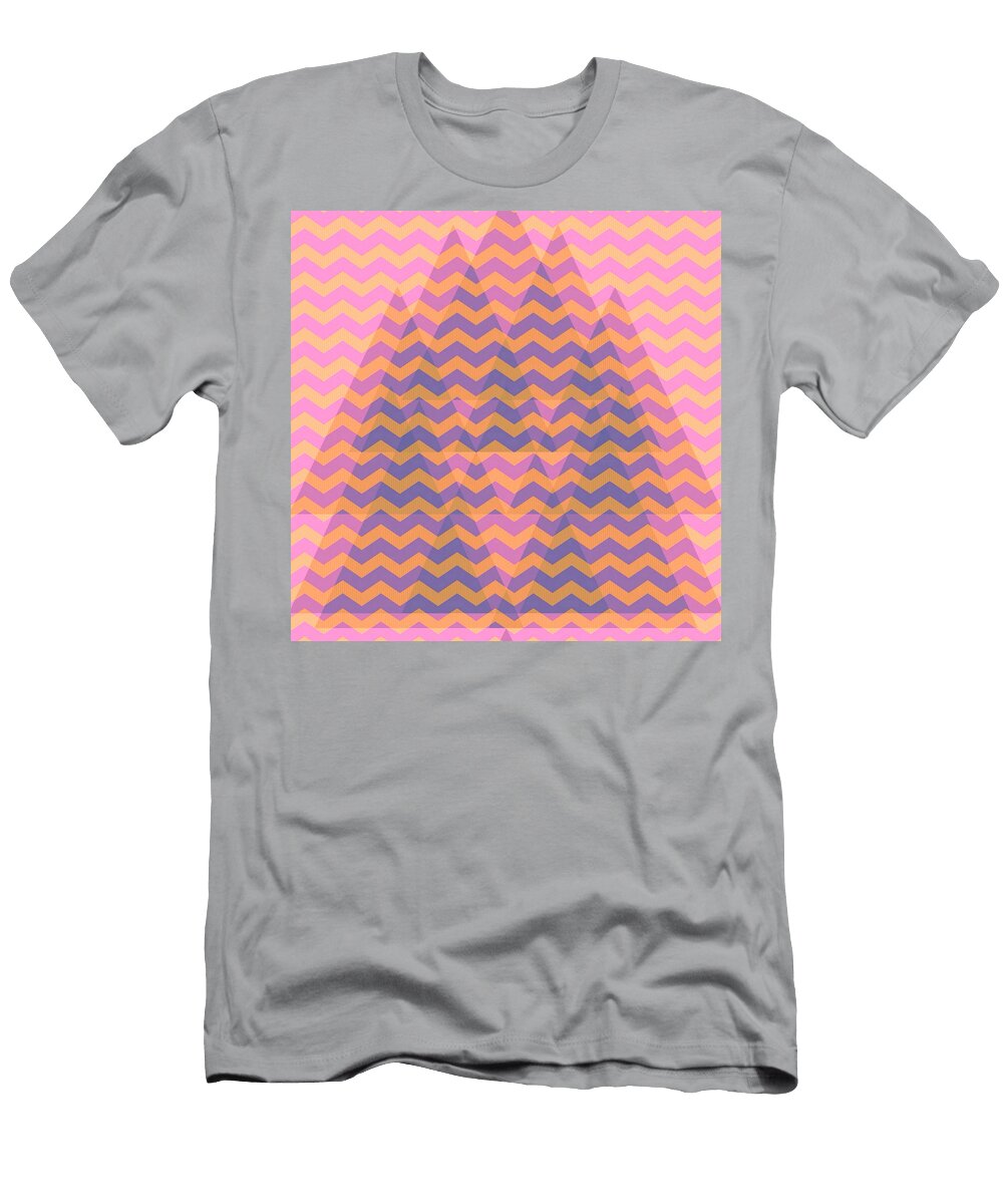 Orange and Pink Chevron Print Brandi Fitzgerald T-Shirt