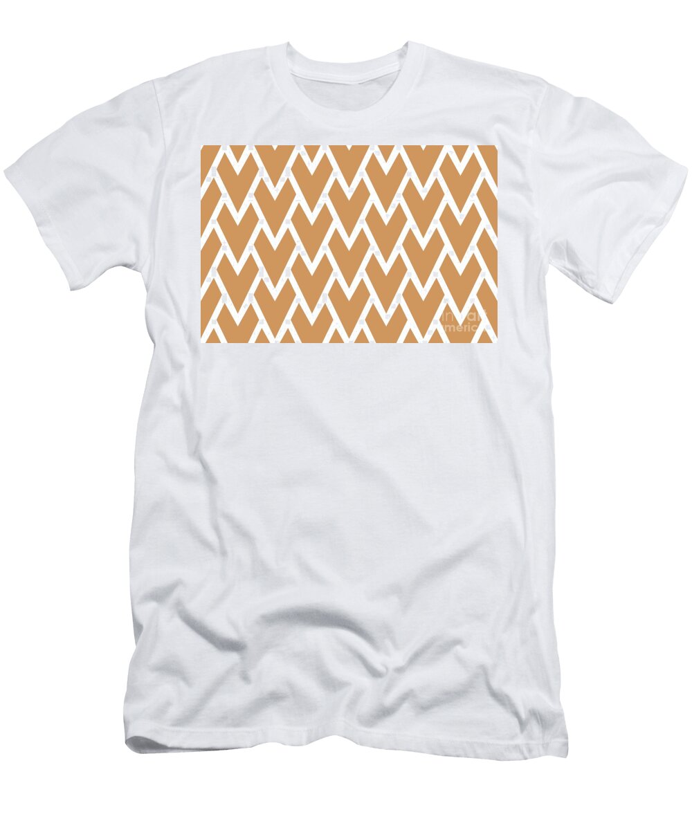 Orange and White Tessellation Line Pattern 17 Petite Pattern Minimal Graphic Designs T-Shirt