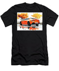 Orange Luxury Sports Aston Martin Rapide Car in Autumn Leaves Clark Leffler T-Shirt