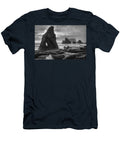 Orange Skies Over Ruby Beach Black and White Adam Jewell T-Shirt