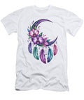 Orchid and Feather Crescent Design Joanna Redesiuk T-Shirt