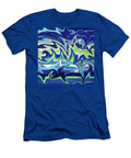 Organic Abstract Swirls and Curves Decorative Indigo Blue Green Art I Irina Sztukowski T-Shirt