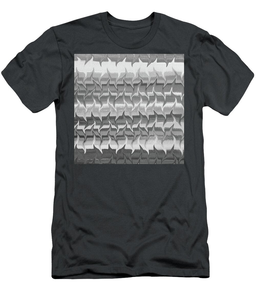 Organic Abstract Waves and Curves Decorative Gray Pattern Viii Irina Sztukowski T-Shirt