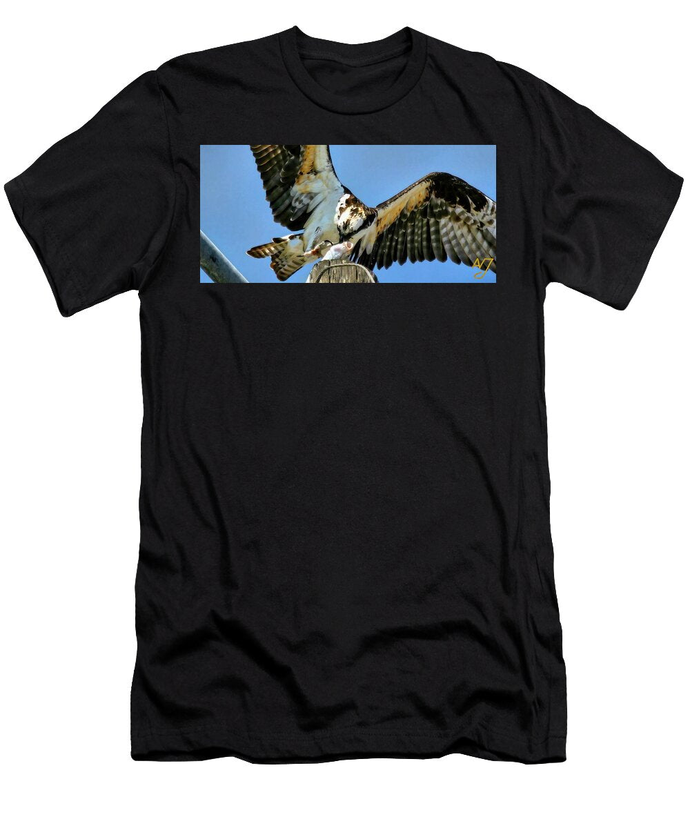 Osprey Eating Fish Anj Pixels T-Shirt