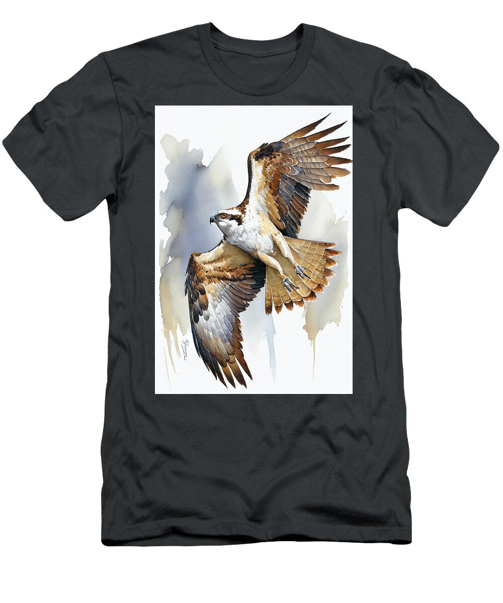 Osprey Watercolor By Ken Rasmussen Fade Into Wh Dde Ba a B Ffcf By Asar Studios Celestial Images T-Shirt