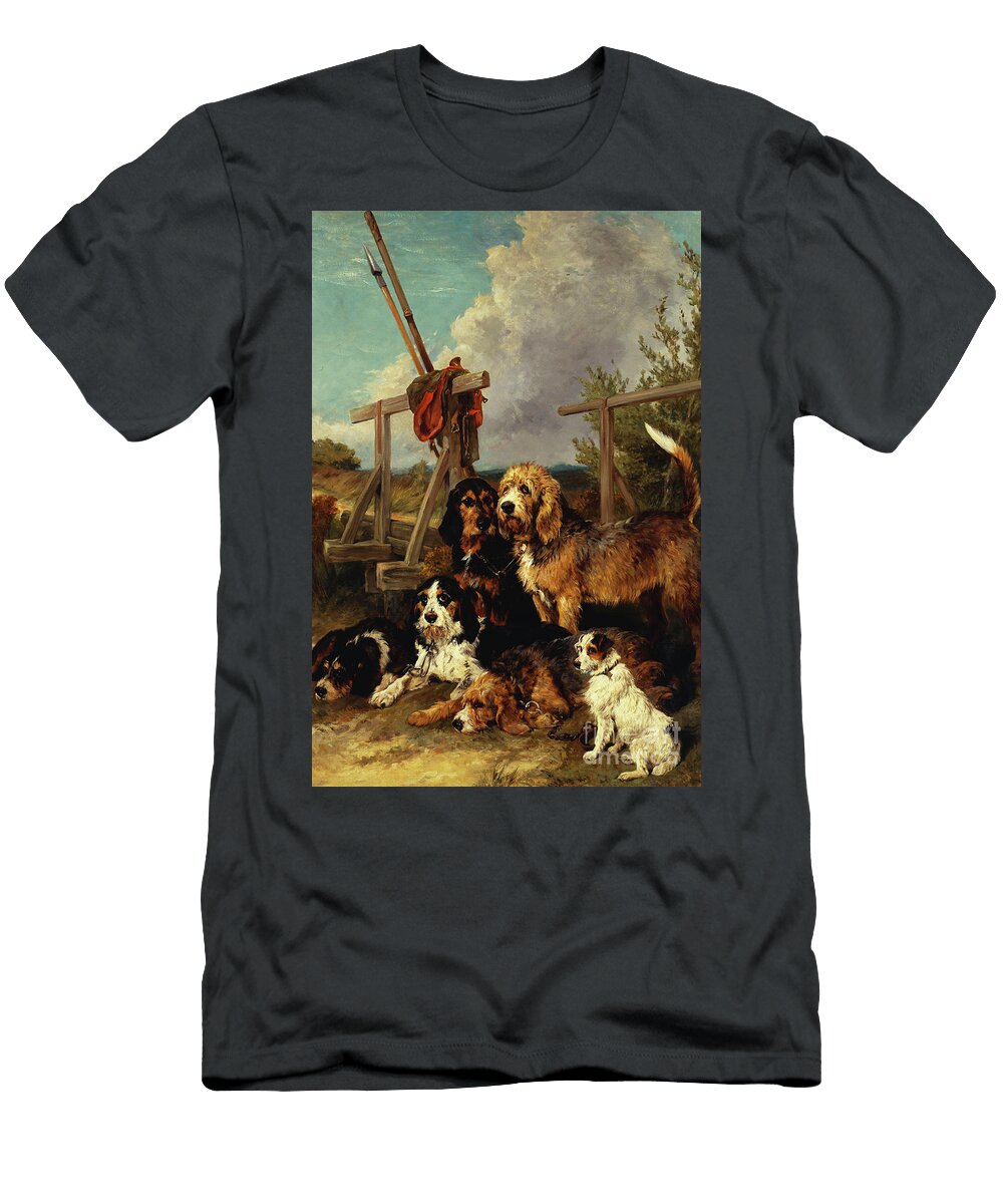 Otter Hounds By a Bridge Tired Out John Emms T-Shirt