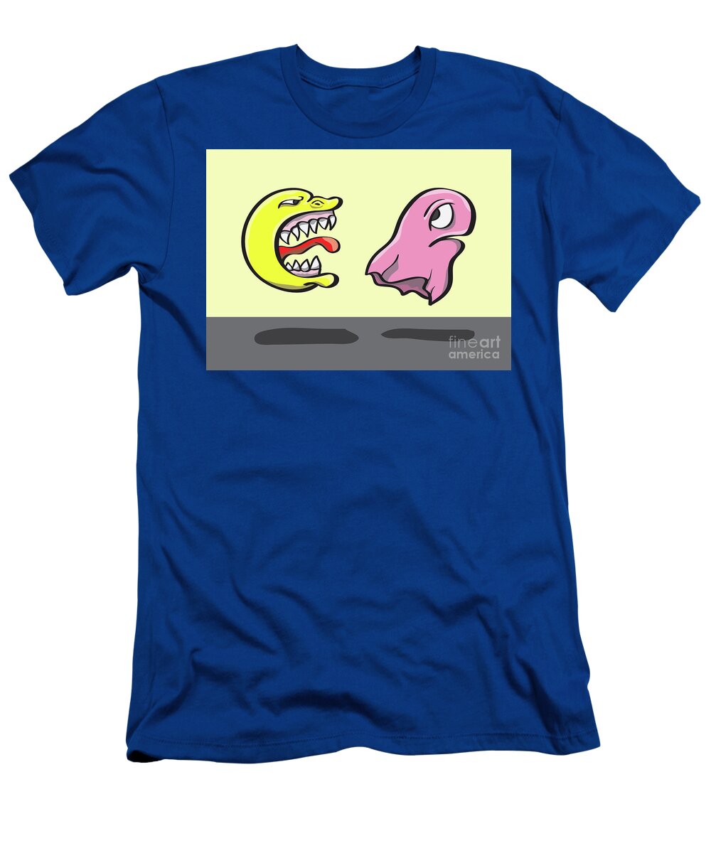 Pac Man and Ghost Illustration Jorgo Photography Wall Art Gallery T-Shirt