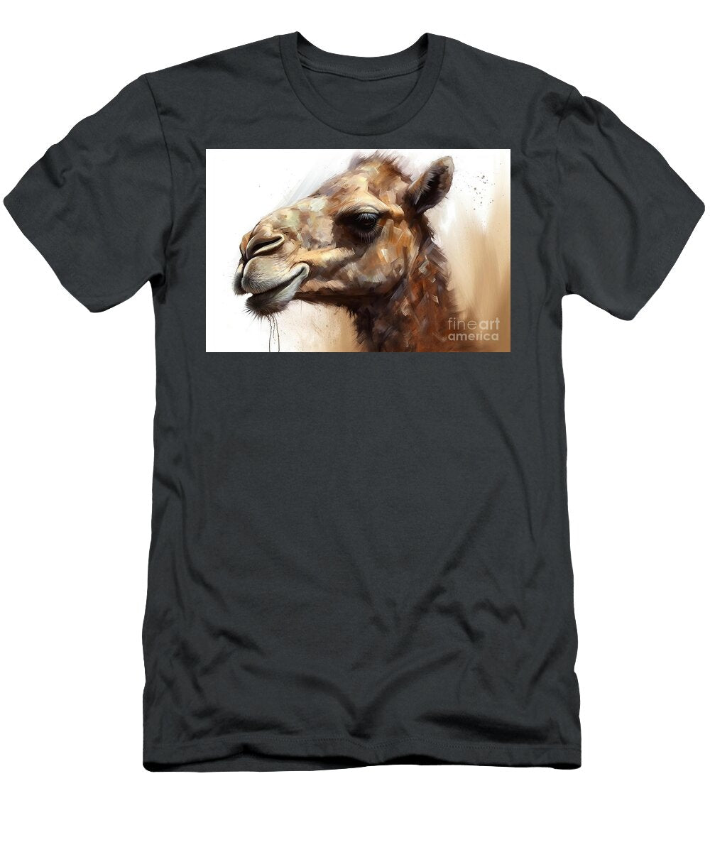 Painted Portrait of an Animal Camel on the Side N Akkash T-Shirt