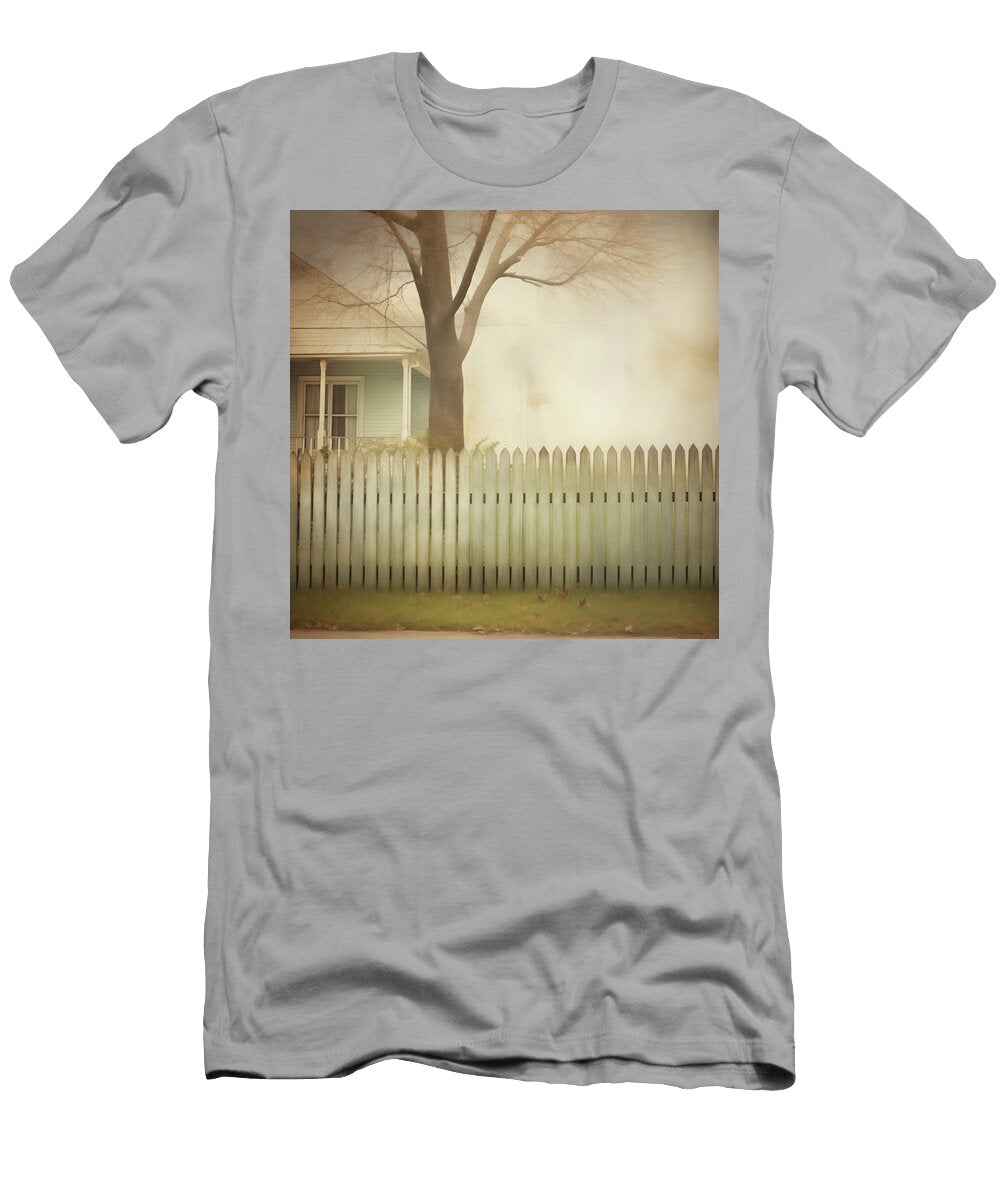 Pale Blue House with White Fence Yo Pedro T-Shirt