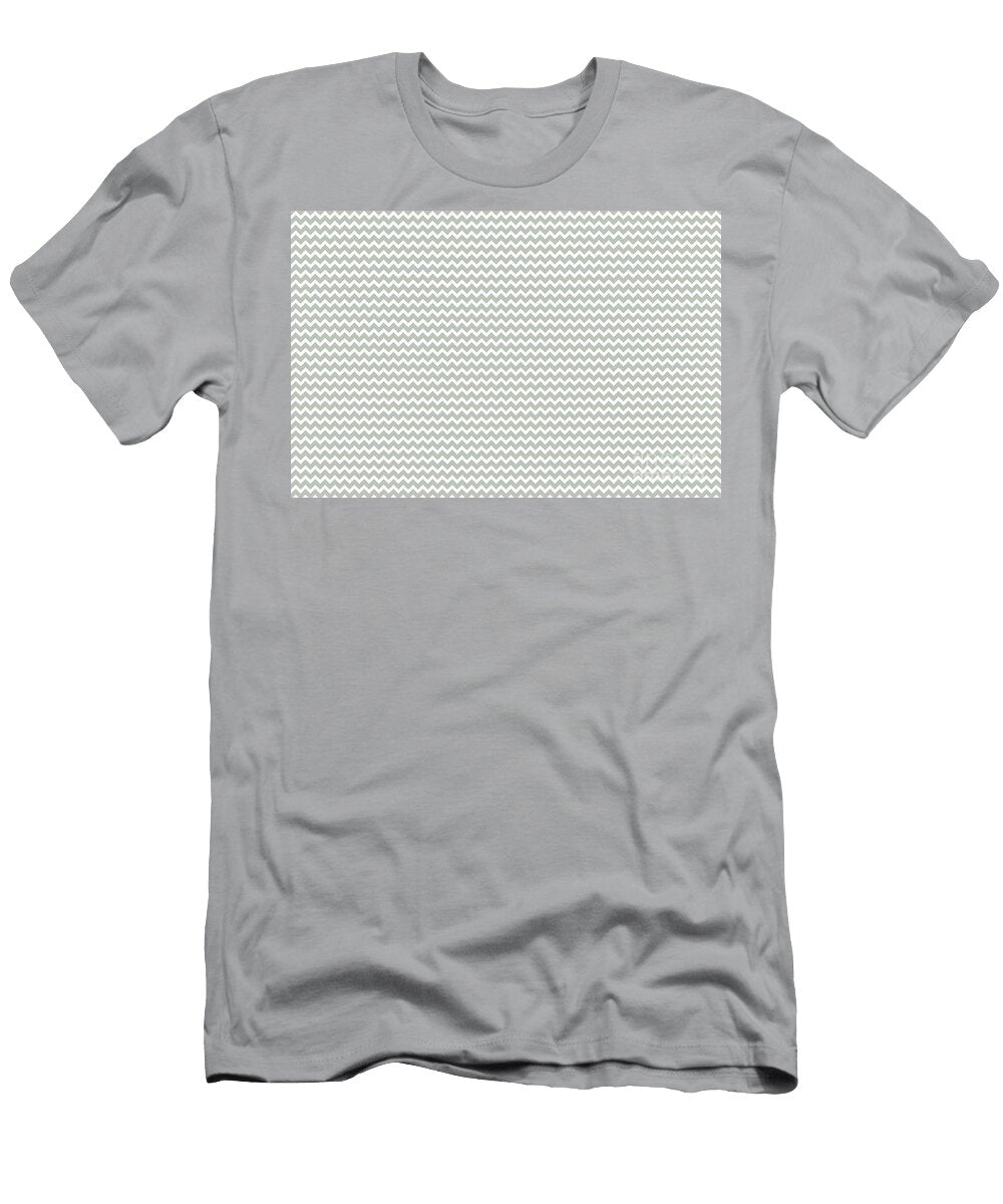 Pale Green and White Chevron Zig Zag Line Pattern Petite Pattern Minimal Graphic Designs T-Shirt