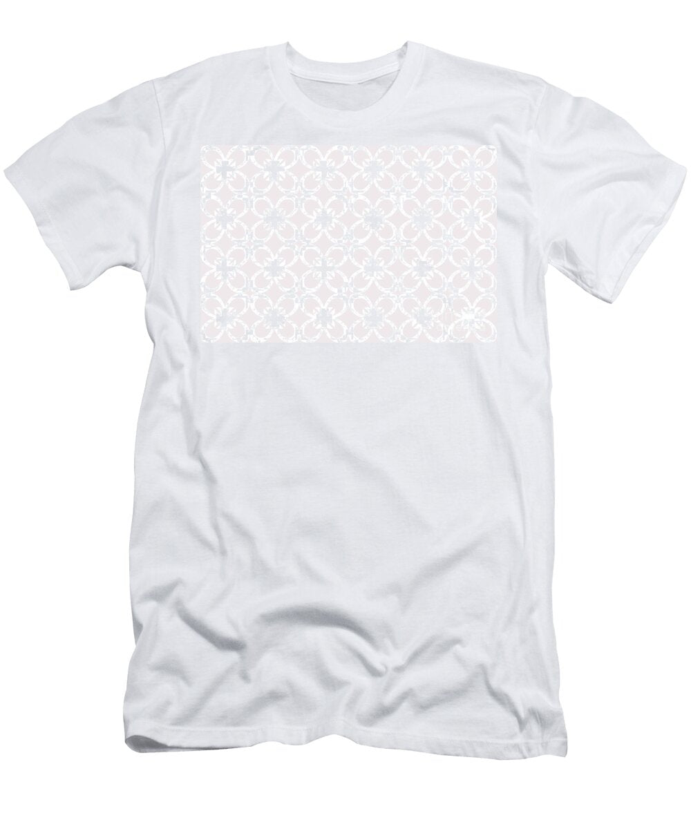Pale Pink and White Minimal Floral Flower Pattern Pairs De 2022 Popular Color Crystal Clear De6008 Petite Pattern Minimal Graphic Designs T-Shirt