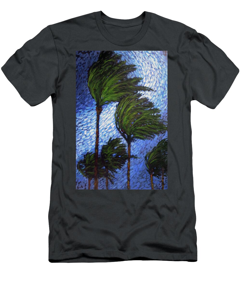 Palm Trees At Night Dennis Kirby T-Shirt