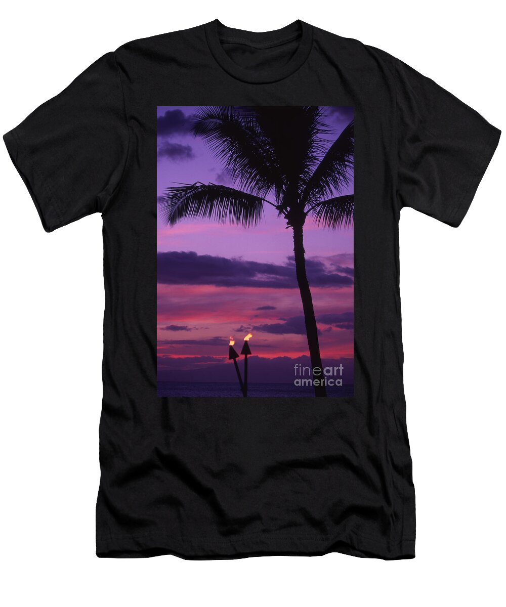 Palms and Tiki Torches Ron Dahlquist T-Shirt