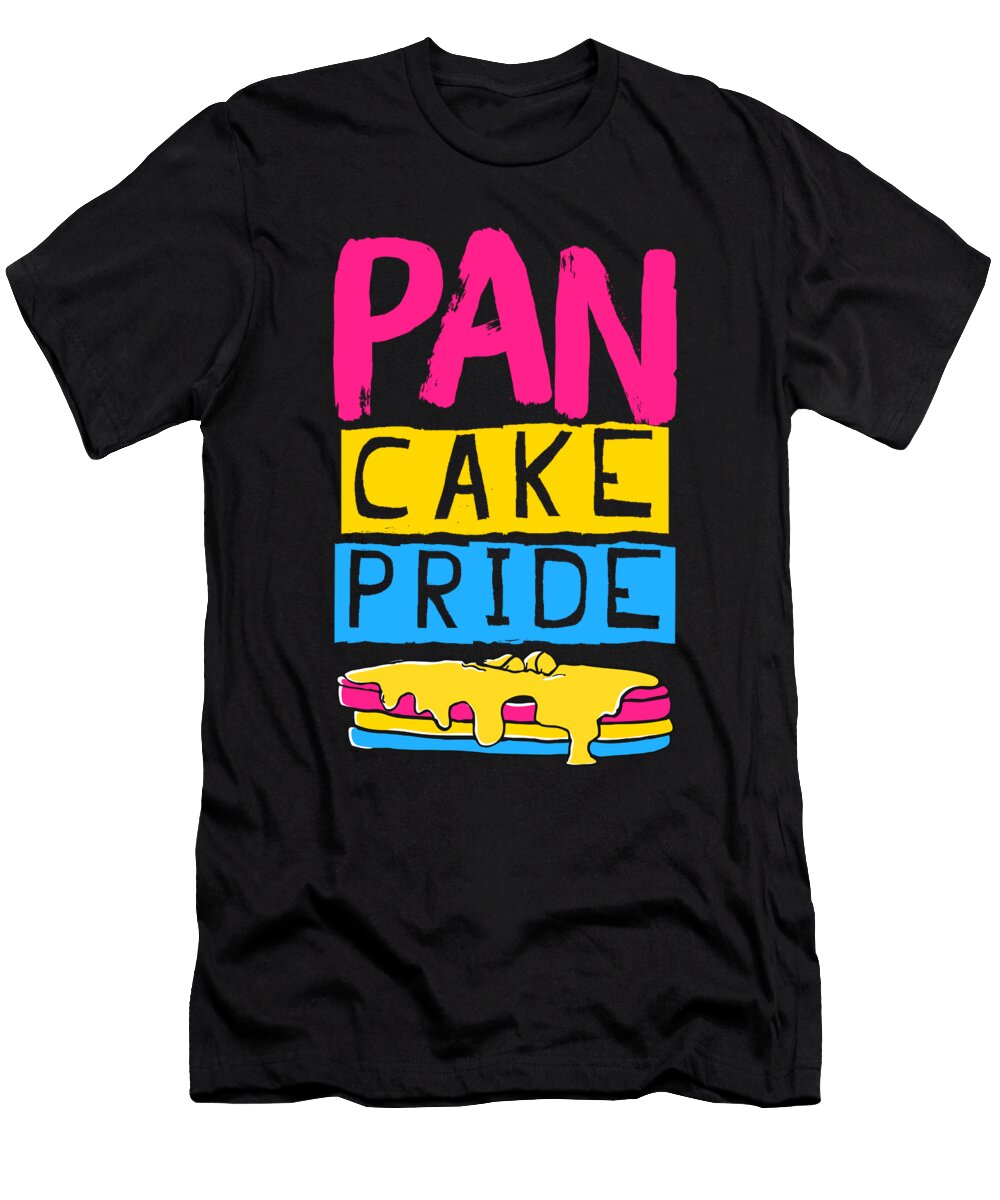 Pan Pride Funny Pansexual Pancakes Pink Yellow Blue Noirty Designs T-Shirt
