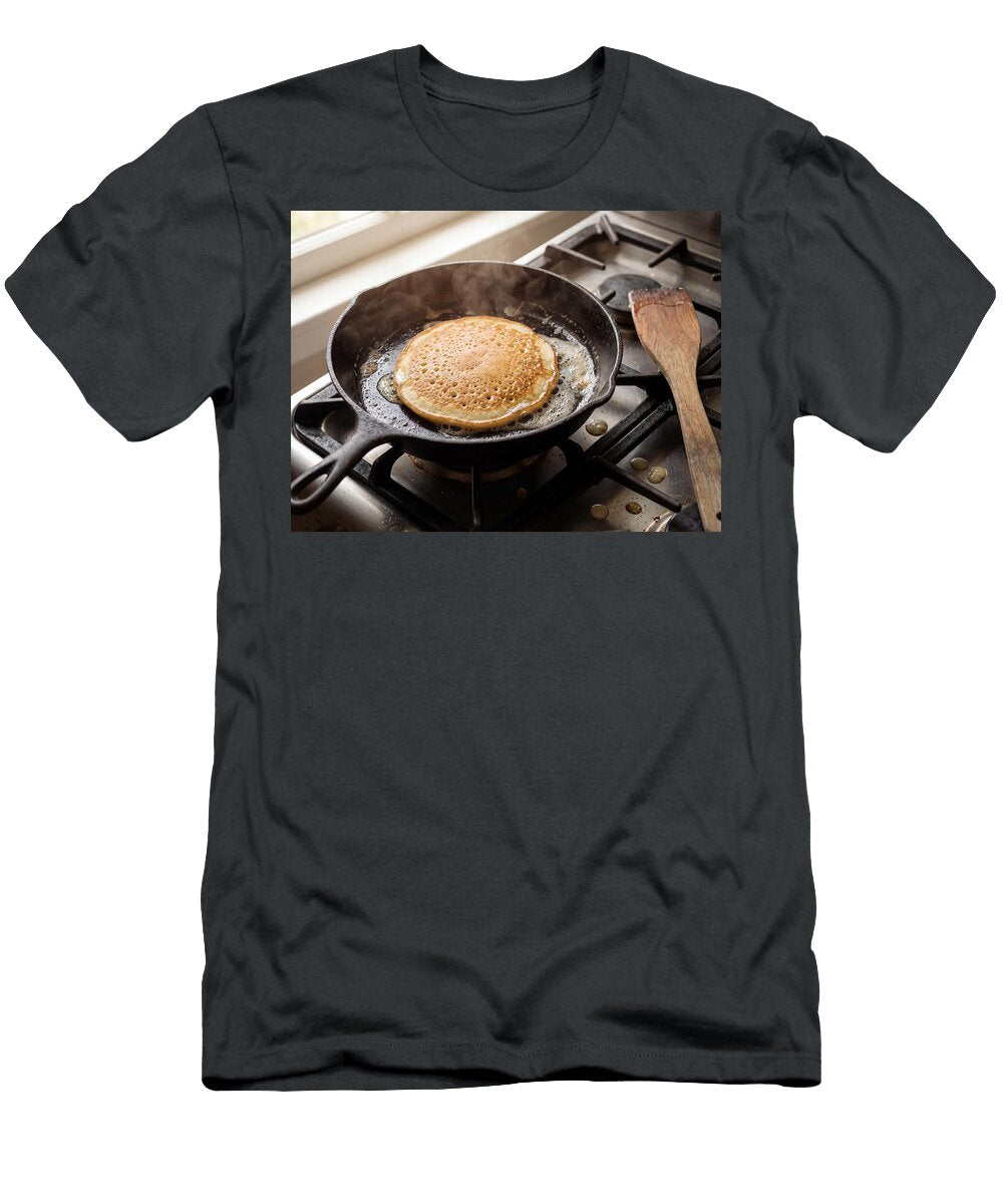 Pancake Cooking in Cast Iron Skillet Ego Crash T-Shirt