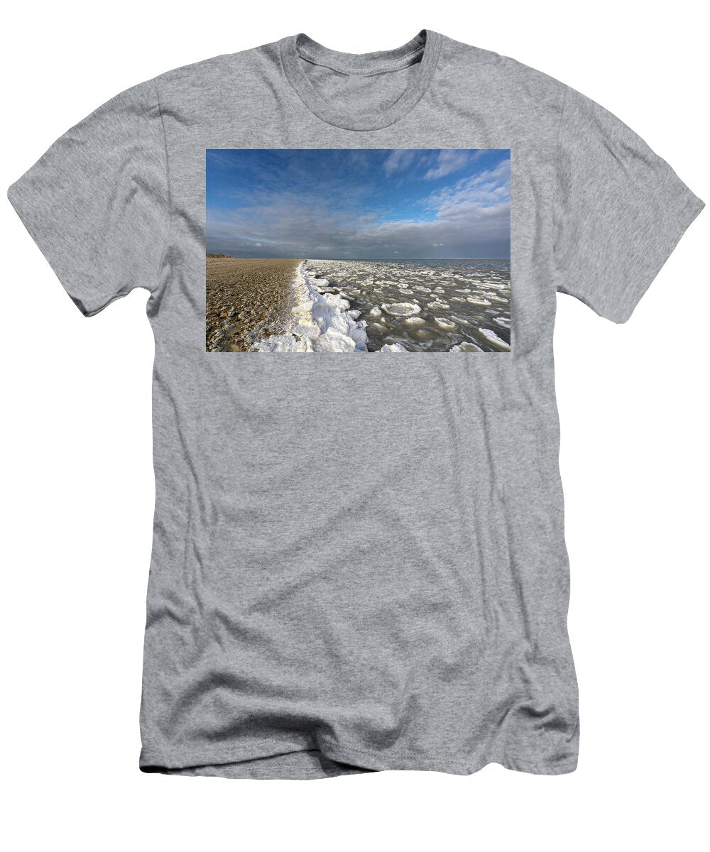 Pancake Ice Accumulating Close to the Beach Texel Island David Pattyn Natureplcom T-Shirt
