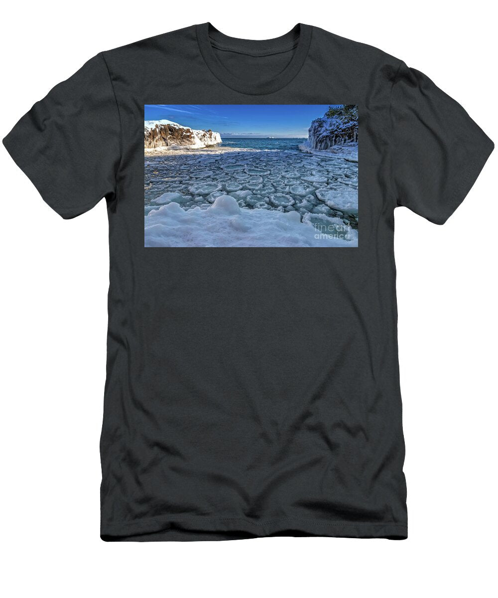 Pancake Ice Upper Peninsula Photography T-Shirt