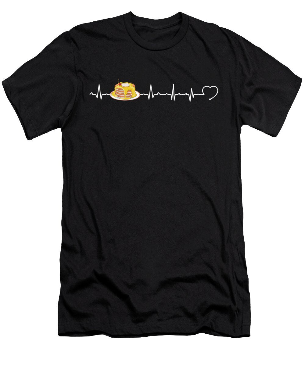 Pancake Pancake Heartbeat for the Pancake Lover Print Noirty Designs T-Shirt