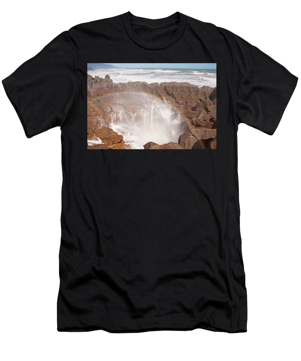 Pancake Rocks and Blowholes with Rainbow and Limestone David Allemand Natureplcom T-Shirt