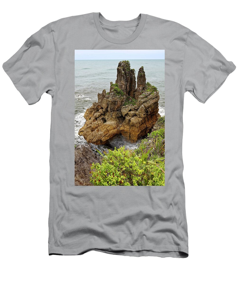 Pancake Rocks in Tasman Sea Sally Weigand T-Shirt
