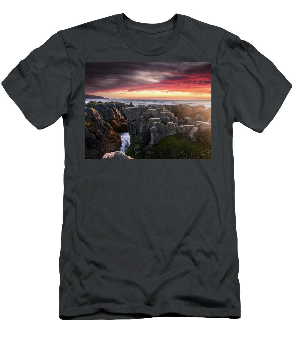 Pancake Rocks New Zealand Photography By Ko T-Shirt