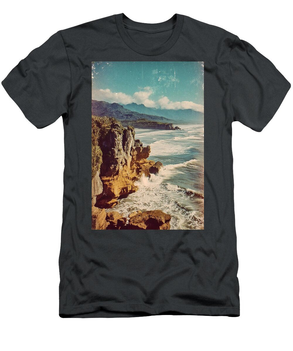 Pancake Rocks Unique Limestone Formations in Punakaiki Nathanael Ruiz T-Shirt