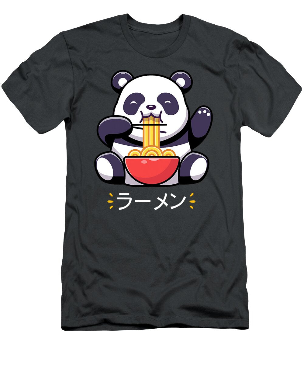 Panda Ramen Japanese Kawaii Panda Peacock Poek T-Shirt
