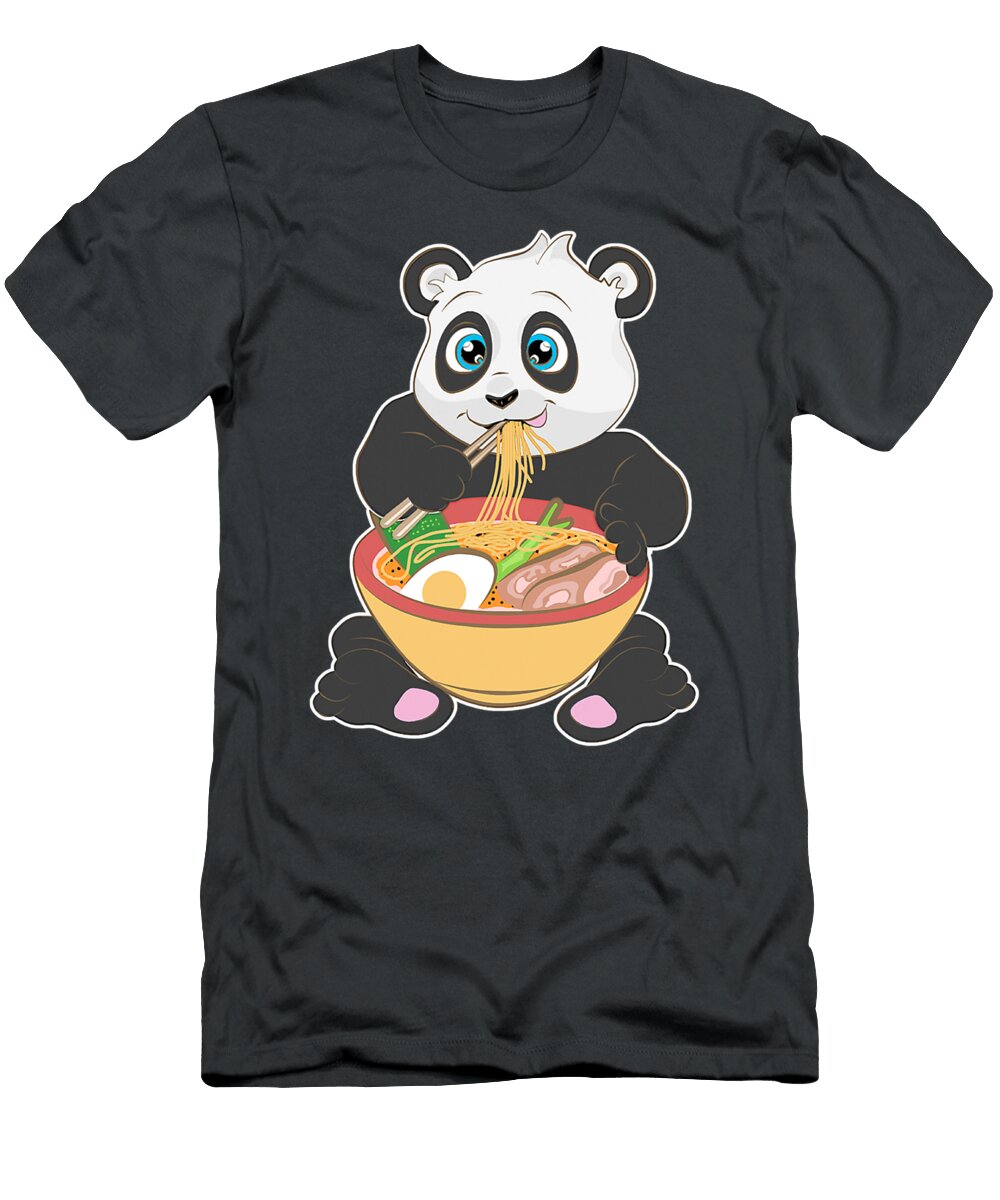 Panda Ramen Japanese Noodles Humorous Peacock Poek T-Shirt