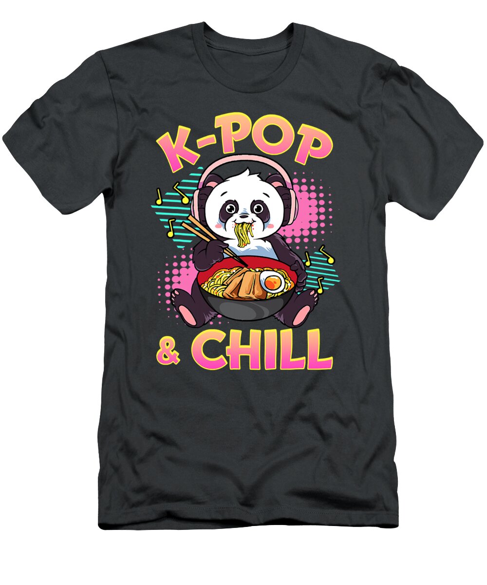 Panda Ramen Kpop Chill Humorous Big Peacock Poek T-Shirt
