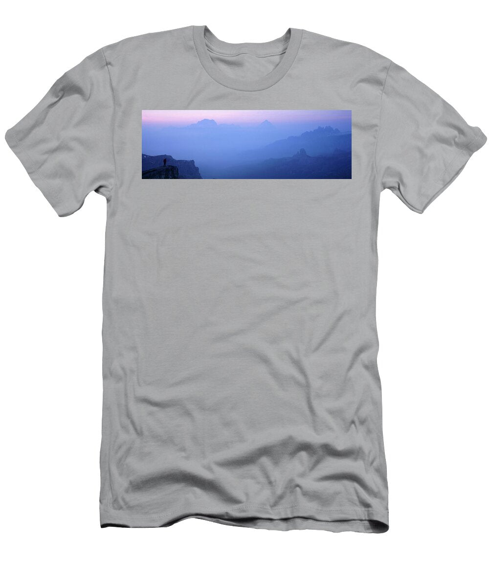 Panoramic of High Mountain Peaks Mario Colonel T-Shirt