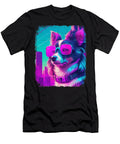 Papillon Dog Cyber Vaporwave 80s Synthwave Yah Lishr T-Shirt
