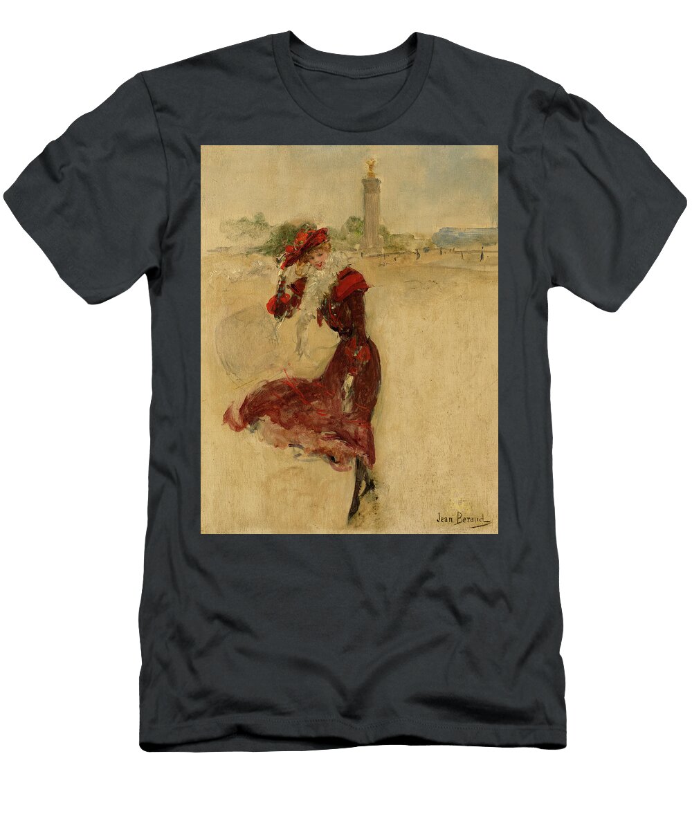 Parisienne in a Red Dress Jean Beraud T-Shirt