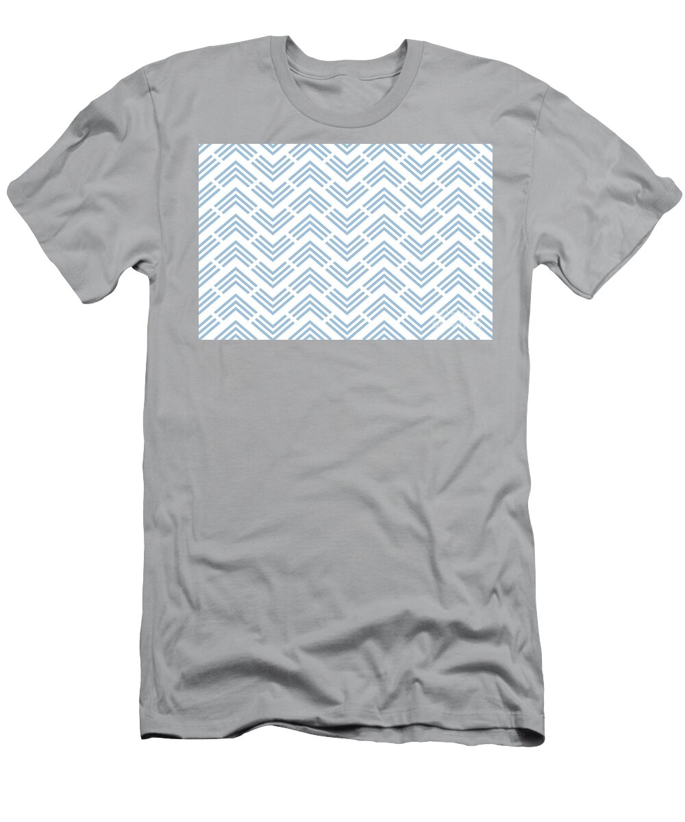 Pastel Blue and White Chevron Arrow Pattern Petite Pattern Minimal Graphic Designs T-Shirt