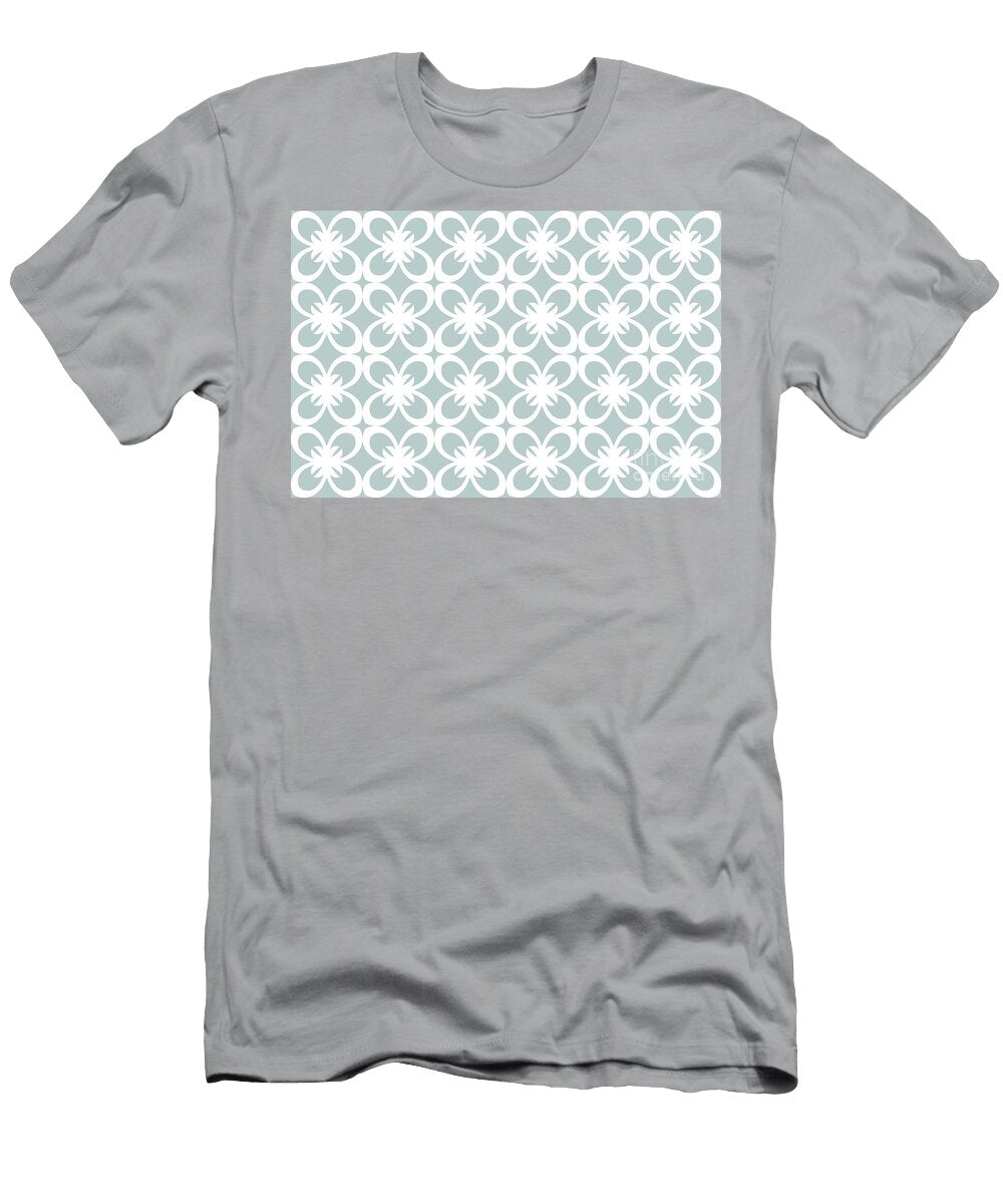 Pastel Blue and White Minimal Floral Flower Pattern Pairs 2022 Popular Colour Restful Retreat 0497 Petite Pattern Minimal Graphic Designs T-Shirt