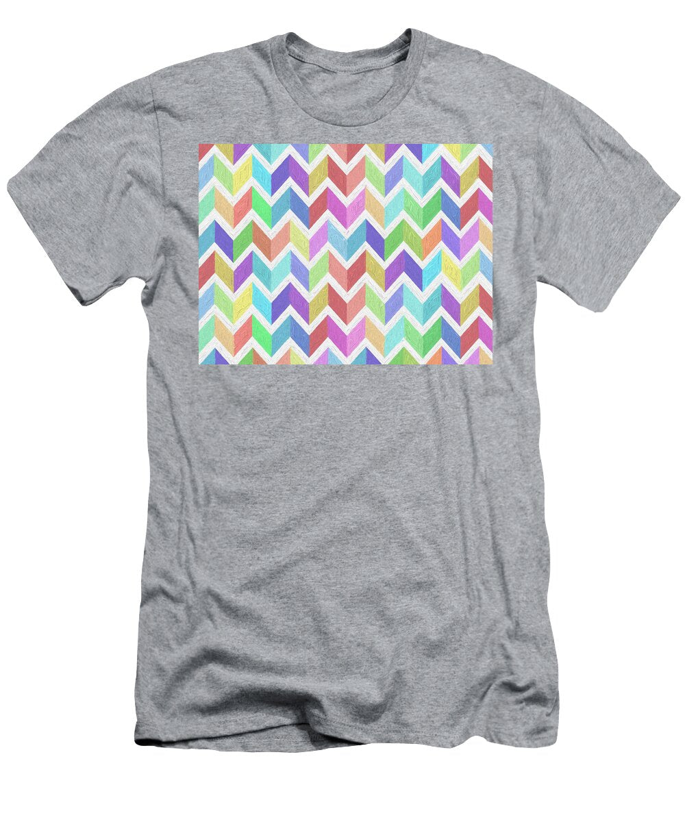 Pastel Chevron Oil Painting Impasto Texture Elaine Plesser T-Shirt