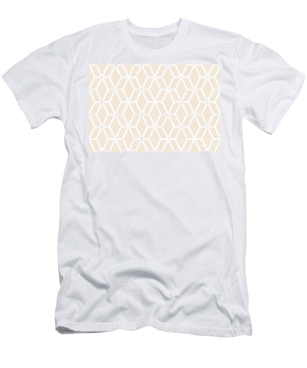 Pastel Orange and White Tessellation Pattern 16 Petite Pattern Minimal Graphic Designs T-Shirt
