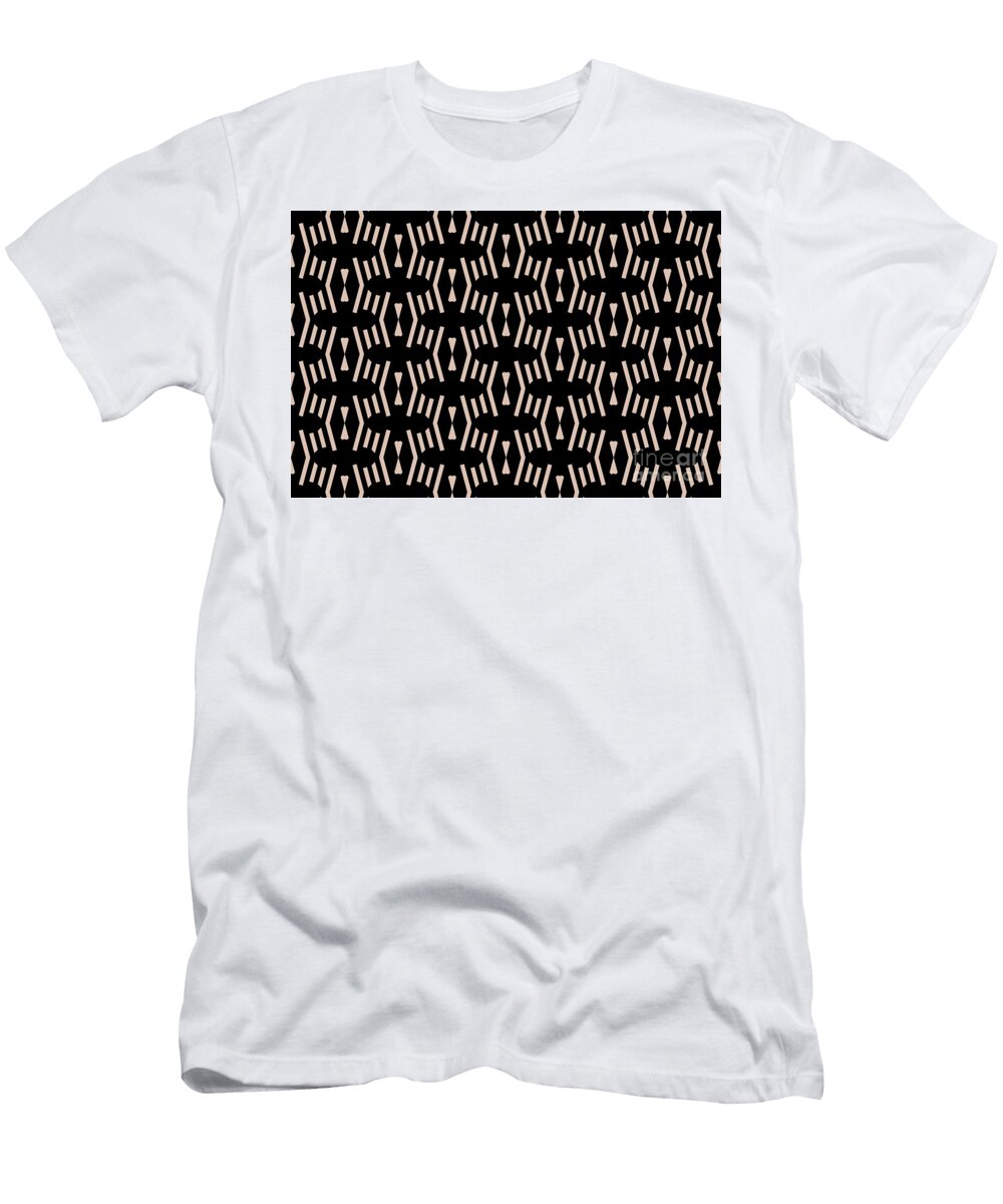 Pastel Pink and Black Vertical Chevron Pattern Petite Pattern Minimal Graphic Designs T-Shirt