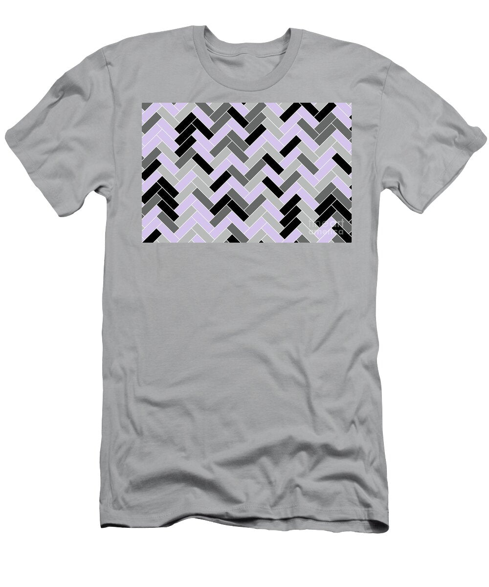 Pastel Purple Black Gray Herringbone Pattern Pairs 2023 Coty Digital Lavender 134 67 16 Petite Patterns T-Shirt