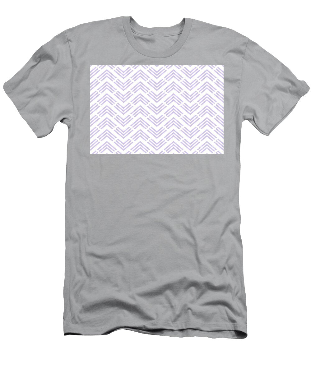 Pastel Purple White Chevron Rhombus Pattern Pairs 2023 Coty Digital Lavender 134 67 16 Petite Patterns T-Shirt