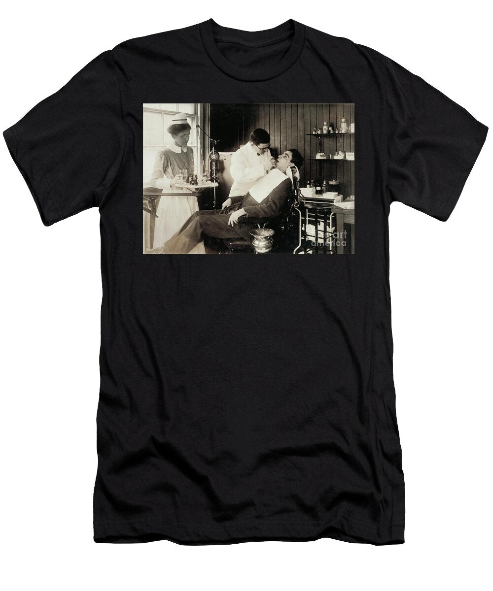 Patient Having Dental Work 1917 Silver Print Lewis Wickes Hine T-Shirt