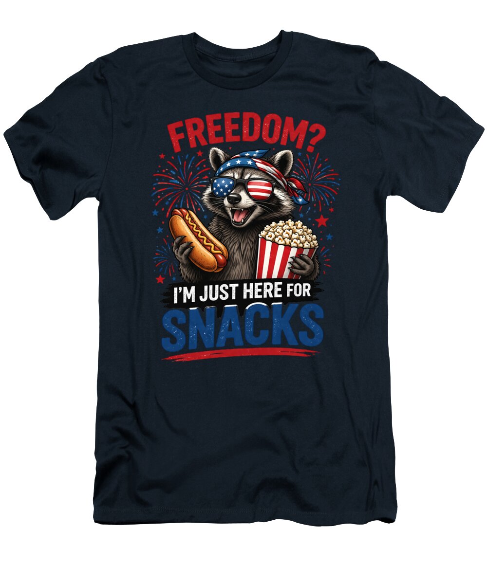 Patriotic Raccoon with Snacks Patriotic Animal Hub T-Shirt