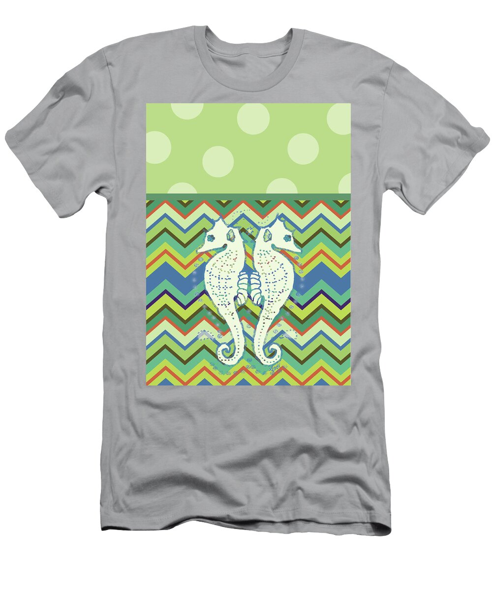 Patterned Seahorses Iii Andi Metz T-Shirt