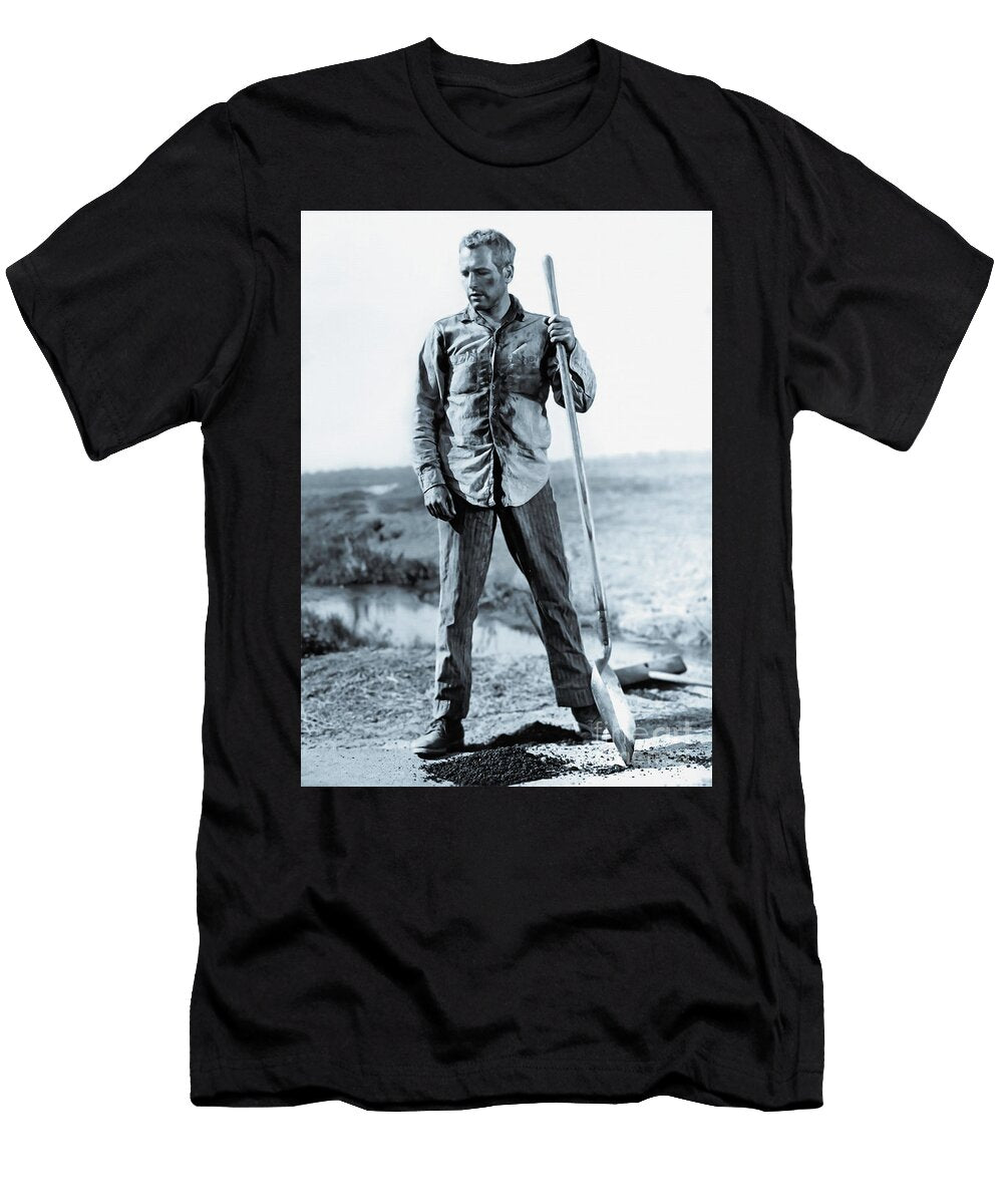 Paul Newman Cool Hand Luke Silver Print Kultur Arts Studios T-Shirt