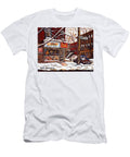 Paul Patate Restaurant Streets of Verdun and Psc Paintings Canadian Artist Carole Spandau Carole Spandau T-Shirt